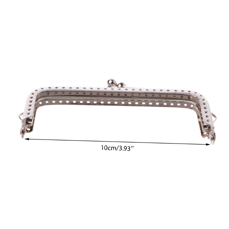 THINKTHENDO 1PC Square Metal Frame Kiss Clasp For Handle Bag Purse 10cm DIY Accessories