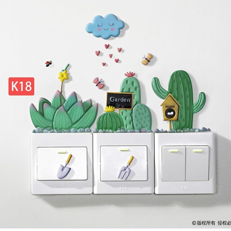 Pegatinas 3d Adesivos De Parede Switch Stickers Naklejki Children&#39;s Room Autocollant Mural Glow In The Dark Adesivi Home Decor: K18(3)