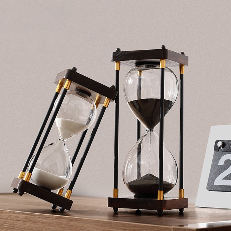 Hourglass Timer 30 Minute Decorative Wooden Sandglass Hourglass Timer Clock Home Decoration