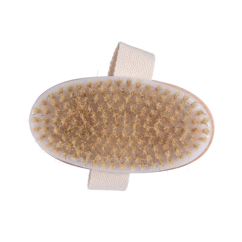 1pc Body Dry Brush Natural Boar Bristle Organic Dry Skin Body Brush Bamboo Wet Back Shower Brushes Exfoliating Bathing Brush