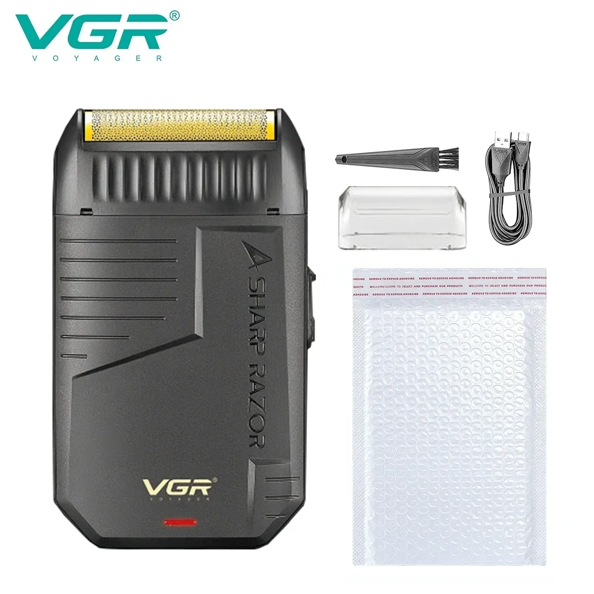VGR rasuradora barba hombre rasuadora de barba Navaja reciprocidad Maquinilla de afeitar Eléctrico Maquinilla de afeitar Recortadora de barba Sin cable Navaja Portátil Máquina de afeitar para hombres V-375: Verde