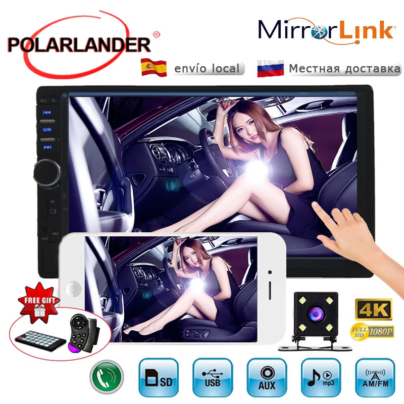 7'' inch HD Bluetooth Car Stereo Radio 2 DIN FM/USB/AUX/ Touch Screen MP5 player radio cassette player Mirror Link Autoradio