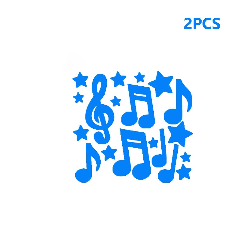 Suchme 2pcs/lot Blue Luminous Light Switch Decals Adorbale Cat Pet Animal Wall Stickers Kids Bedroom Decoration Art Mural Paste: 2pcs music star
