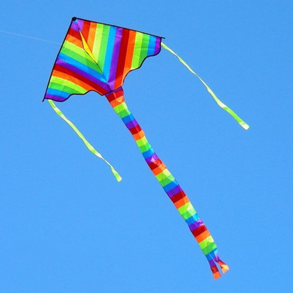 Kleurrijke Regenboog Driehoeken Kite Outdoor Fun Sport Strand Kids Kinderen Fly Speelgoed Vlucht Kite Makkelijk Flyer Outdoor Speelgoed #45: Default Title