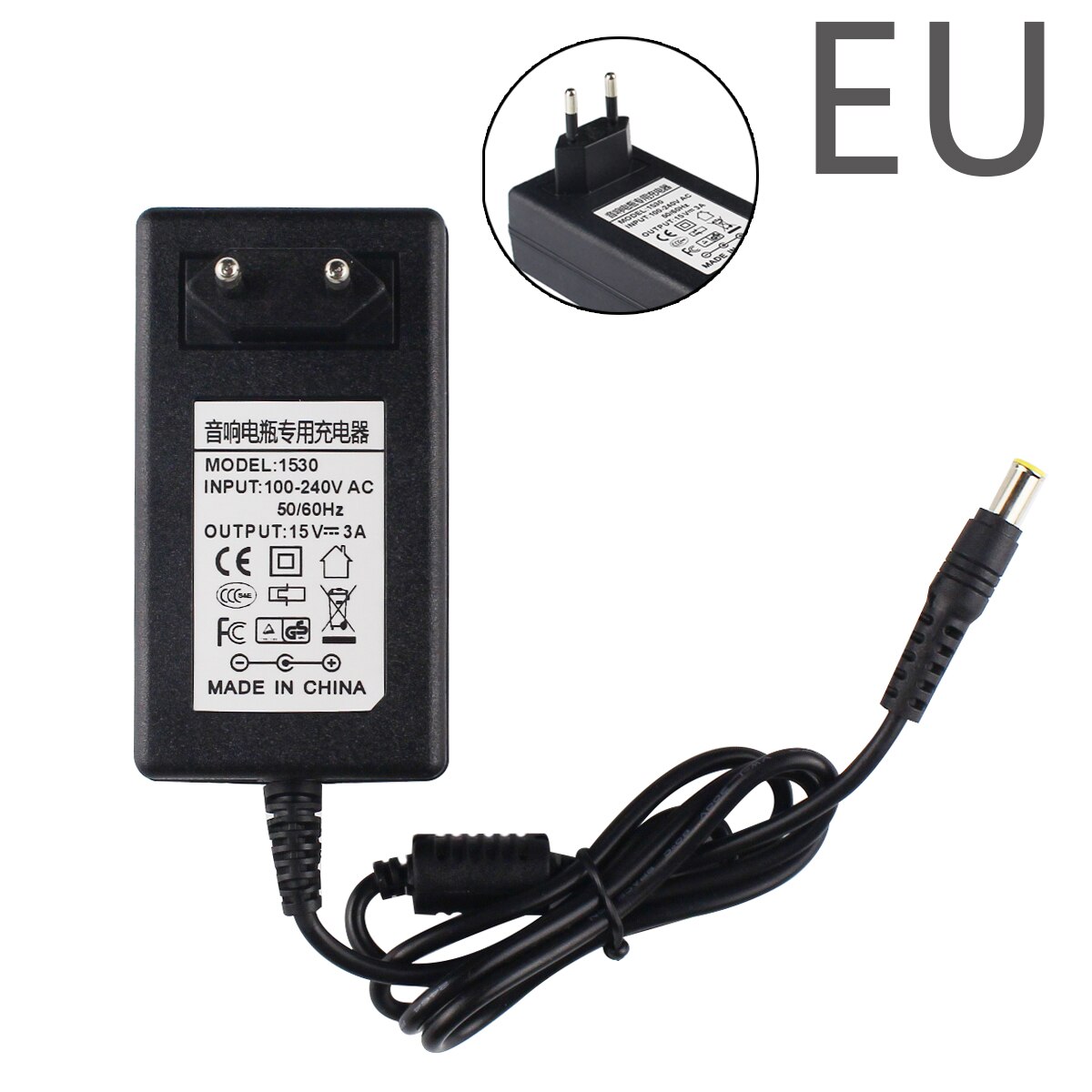 15V 3A 6.4*4.4 Ac/Dc Adapter Charger Compatible with For Sony SRS-X55 SRS-BTX500 SRS-XB3 Portable Bluetooth Speaker Power Supply