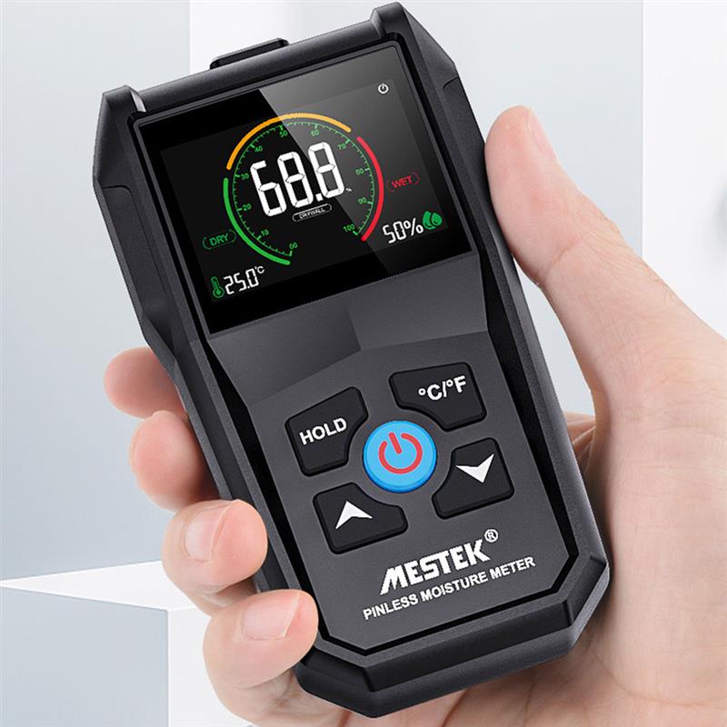 Mestek Inductieve Hout Vochtmeter Non-contact Hygrometer Digitale Vocht Detector Dichtheid 4 ~ 80% Meetinstrumenten