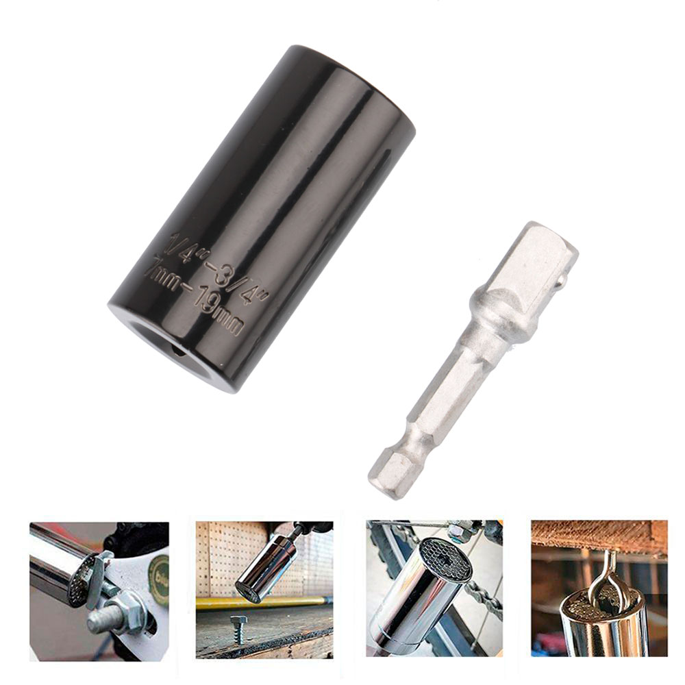 Universal Socket Sleeve 7-19mm Power Drill Ratchet Bushing Spanner Key Magic Multi Hand Tools Torque Wrench Head Set