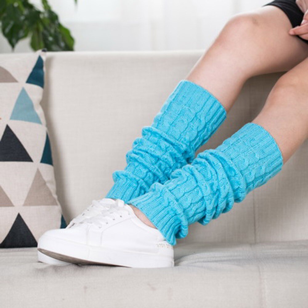 Women Winter Warm Leg Warmers Knitted Crochet Long Socks High Knee Socks Winter Warm Pashmina Cashmere Warm Legs Guantes #38