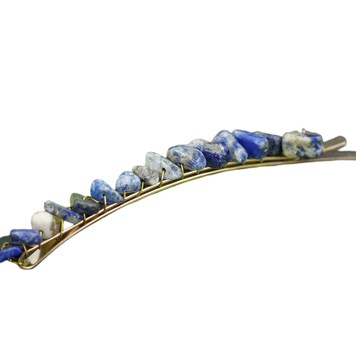 Women Hair Clip Pin Handmade Chip Gemstone Barrettes Hair Grips Accessories Crystal Bobby hairpin Girls Headwear: Gold