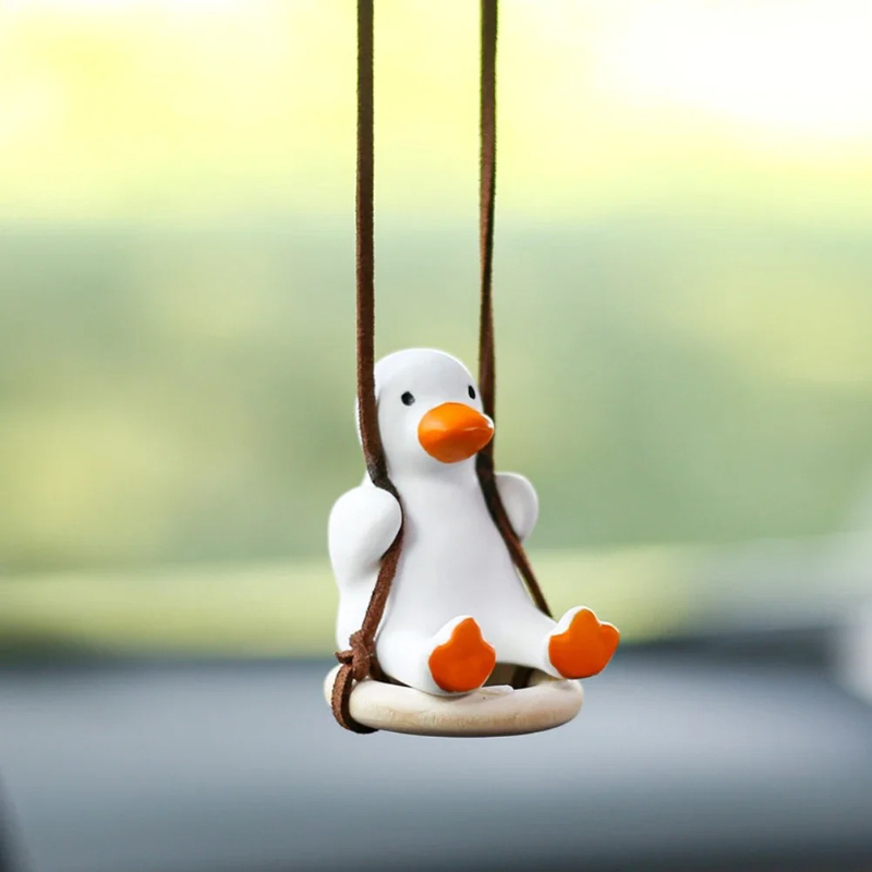 1PC Schwingen Ente Auto Anhänger Schwingen Herbst Auto Rückspiegel Anhänger Anhänger Auto Innen Dekoration Nette Ente