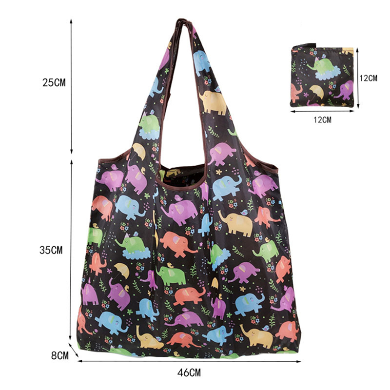 Sacs de courses portables à la , diverses impressions et grande capacité, en Nylon pratique, facile à plier, paquet essentiel de voyage