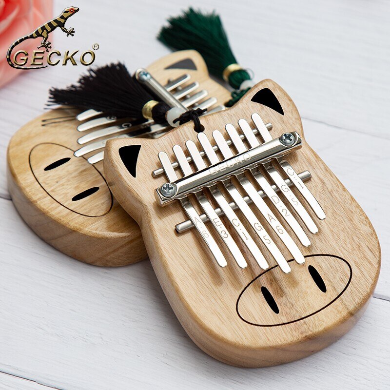 Gekko 8 nøgle kalimba afrikansk finger tommelfinger klaver fuld finer kamfer træ tastatur percussion instrument musik til begyndere: K8- mini