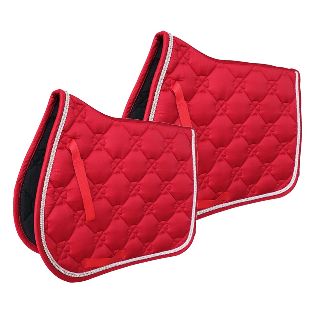 2pcs Equine Horse Quilted English Saddle PAD Trail Dressage Jumping Show, Equestrian Equipment Supplies