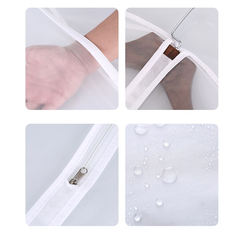 5Pcs/Set Closet Hanging Clothes Dust Cover Waterproof Garment Bag Wardrobe Suit Coat Dress Organizer
