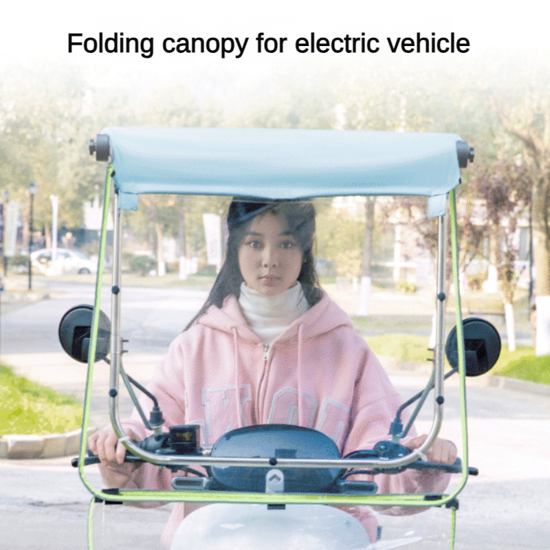 Electric Car Canopy Motorcycle Windproof Rainproof Sunscreen Retractable Sunshade Umbrella Foldable Canopy Waterproof Outdoor