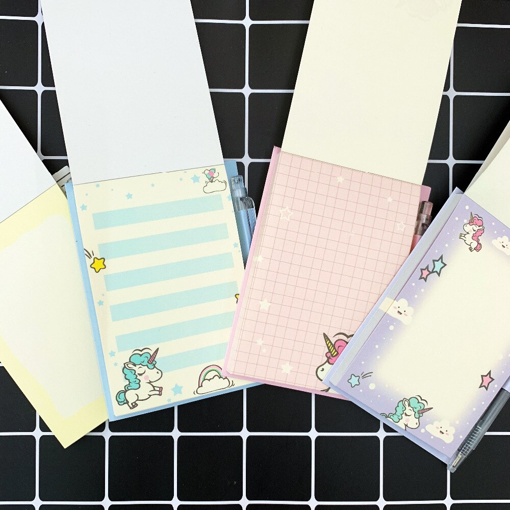 Cute Unicorn Set 1 Notebook+1 Ballpoint Pen Writing Diary Book Kids Stationery Student Rewarding School Office Supply