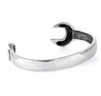 Punk Rock Vintage Titanium Steel Biker Spanner Mechanic Tools Wrench Cuff Bangle Spanner Bracelet Pulseira Men Jewelry