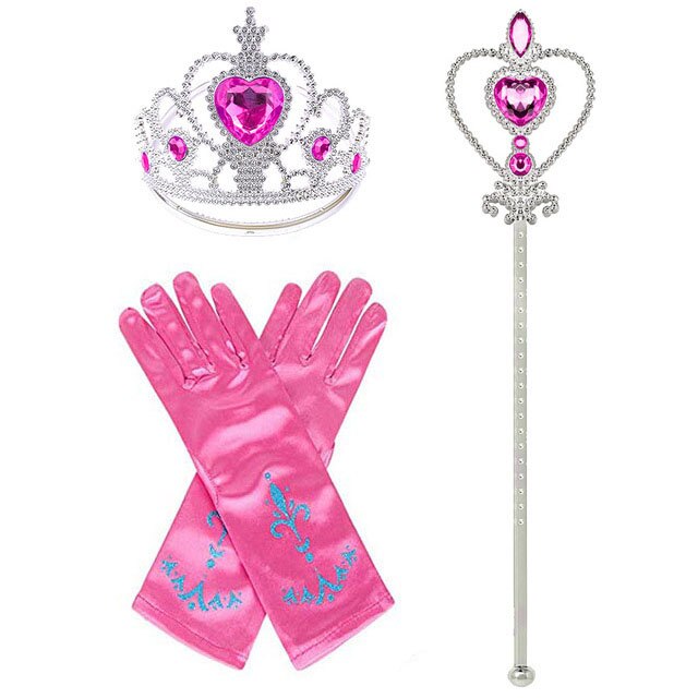 Elsa Prinses Accessoires Handschoenen Wand Kroon Sieraden Set Elsa Pruik Vlecht voor Prinses Jurk Kleding Cosplay Aankleden Sneeuwvlok: Oranje