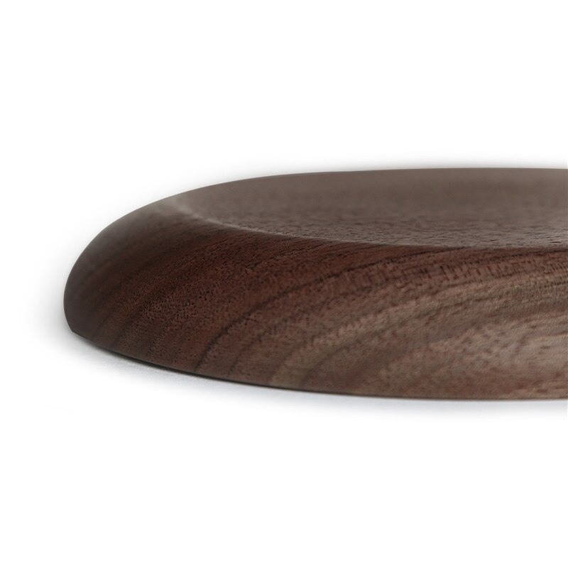 Black Walnut Wood Plate DIY Round Wooden Food Serving Plate Dishes Fruit Tray Dessert Dinner Breakfast Bread Plate Tableware Set
