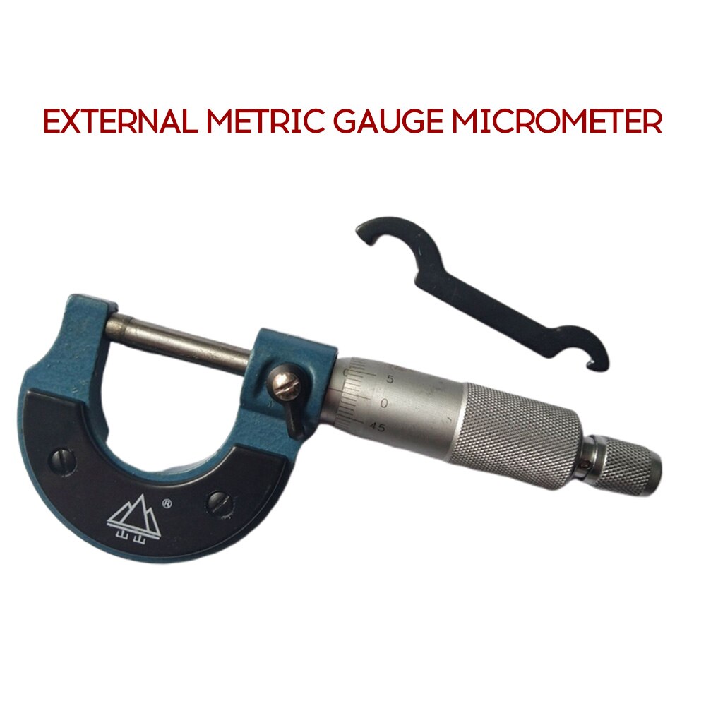 0-25mm ekstern ekstern metrisk gauge mikrometer maskinist, der måler letlæselig gradering, nøjagtig  to 0.0001 ''