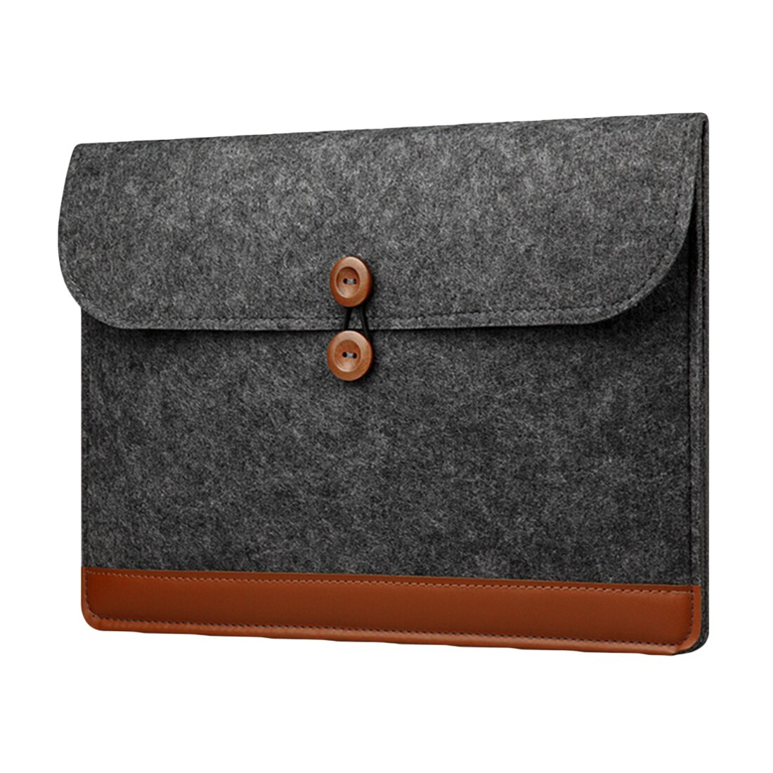 Uldfilt laptop sleeve taske til macbook air pro retina 11 12 13 15 tommer notebook streng håndtaske cover cover til macbook touch bar: Sort / 13.3- tommer