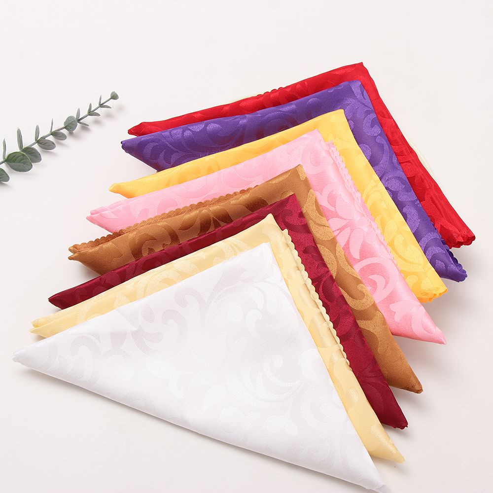 Servilleta cuadrada de bolsillo para decoración del hogar, suministros para de Hotel, 48cm, tela satinada, servilletas de mesa