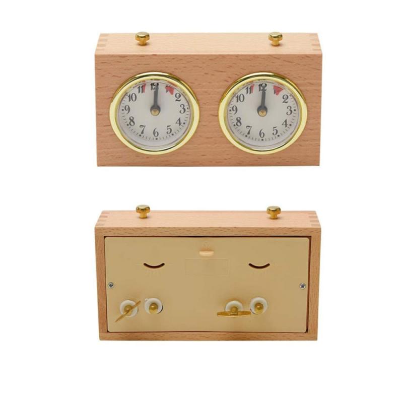 Retro Mechanical Chess Game Clock Retro Wooden Shell Chess Clock Fingertip Display Home Bedroom Bedside Decoration