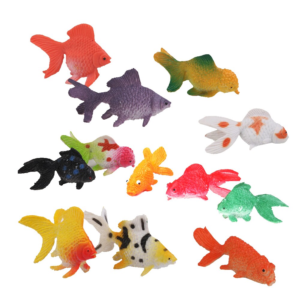Plastic Kunstmatige Goudvis Dieren Speelgoed Model 12 Stuks Kleurrijke