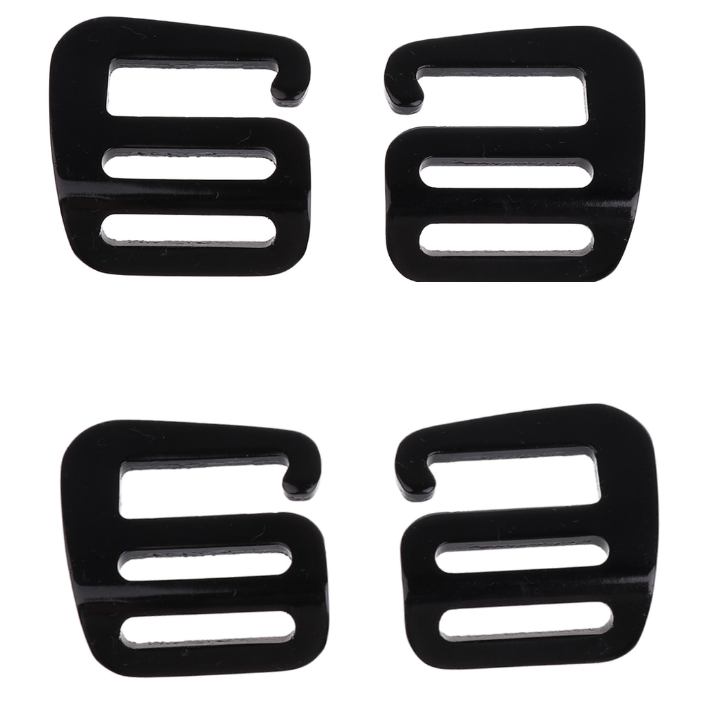 4 Stuks 1 Inch/25Mm G Haak Webbing Side Release Gesp Voor Rugzak Band Zwart