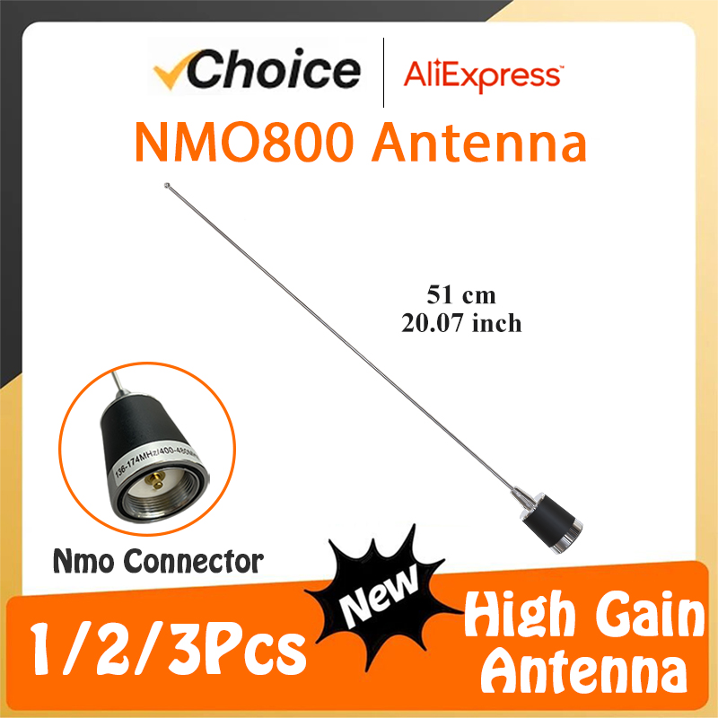 NMO Antenna Daul Band VHF/UHF 134MHz&430Mhz NMO800 51CM for Ham Car Radios Walkie Talkie High Gain Antenne Mobile Station Aerial