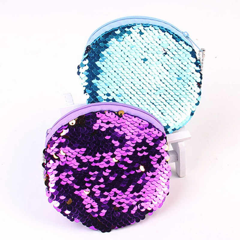 Sirène Paillettes Porte-Monnaie Femmes Sac À Main Parti Zipper Embrayage Sac Enfants Fille Scintillant Bourse: Gris foncé