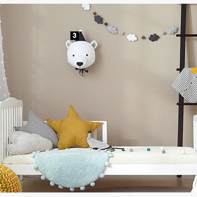 Kids Room Decoration 3D Animal Heads Elephant Deer Unicorn Head Wall Hanging Decor For Children Room Nursery Room Decoration