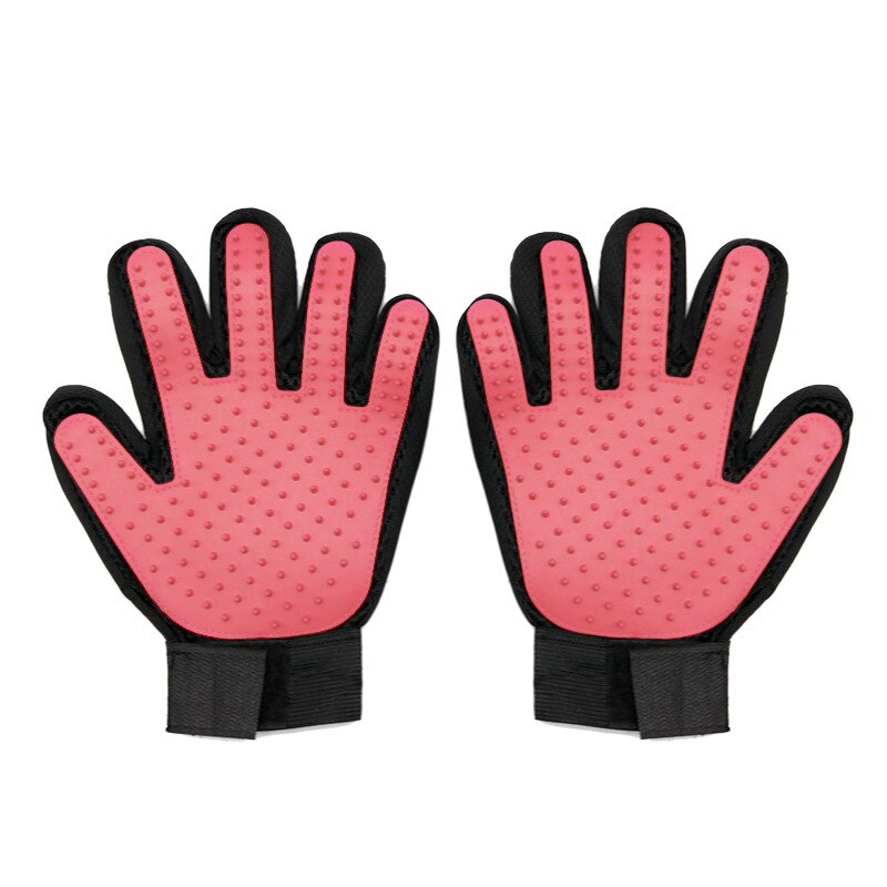 Hundesalon Handschuh Silikon Katzen Pinsel Kamm Deshedding Haar Handschuhe Hunde Schlecht Reinigung Liefert Ebene Kämme Handschuhe Katze Handschuhe: A Paar von Rosa