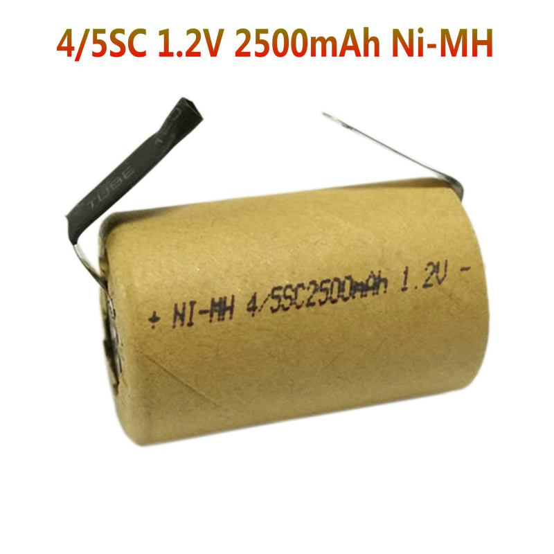 4/5SC 1,2 V 2500mAh Ni-Mh SC Batterie Zelle für DIY Energie Werkzeuge Batterie Elektronische Spielzeug NIMH batterie mit schweißen Registerkarten