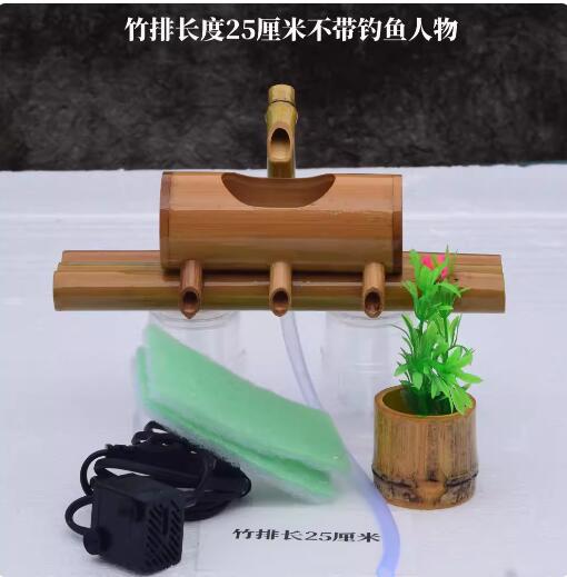 Décoration Feng Shui en bambou pour Aquarium, recyclage de l'eau, fontaine d'eau en Tube, filtre de creux en pierre, mobilier de bureau: L / vert clair