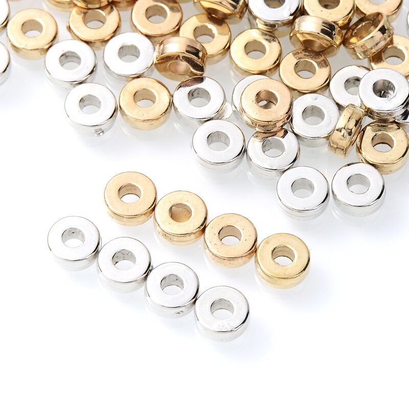 50Pcs 5mm Gold Rhodium Closed Loop Rings Supplies CCB Plastic Jump Ring Single for Jewelry Findings Connector Accessories DIY