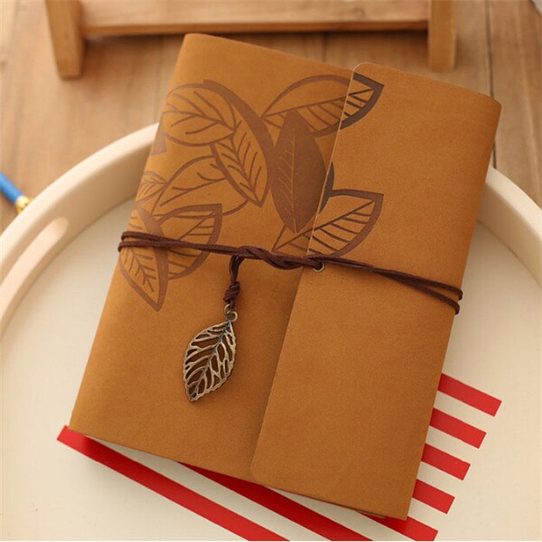 8 Inch PU Leather Vintage Antique Kraft Paper Photo Albums 30 Sheets for Baby Birthday Leaves Home Decor Young Commemorate: Khaki