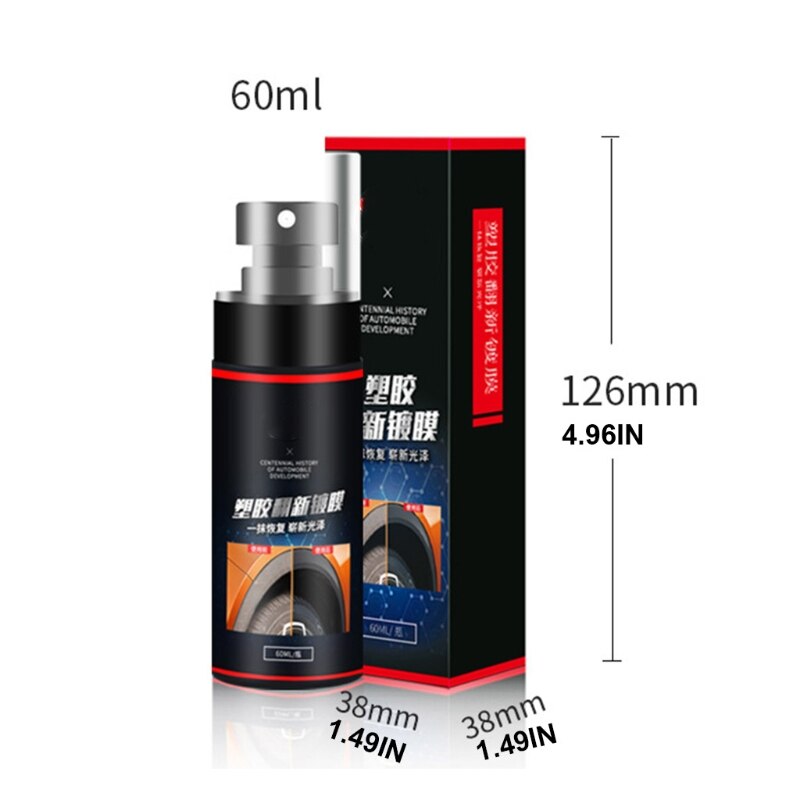 60ml Car Plastic Parts Retreading Agent Instrument Panel Wax Reducing Agent Y4UA