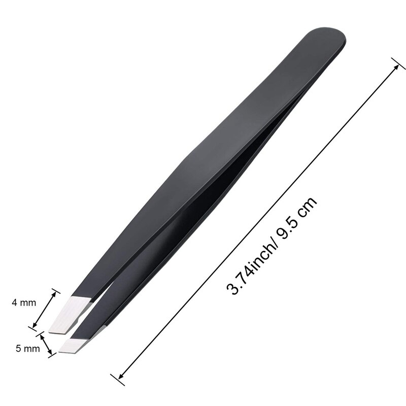 12 Pieces Tweezers Stainless Steel Slant Tip Tweezers Precision Facial Hair Tweezers Eyebrow Tweezers for Men and Women