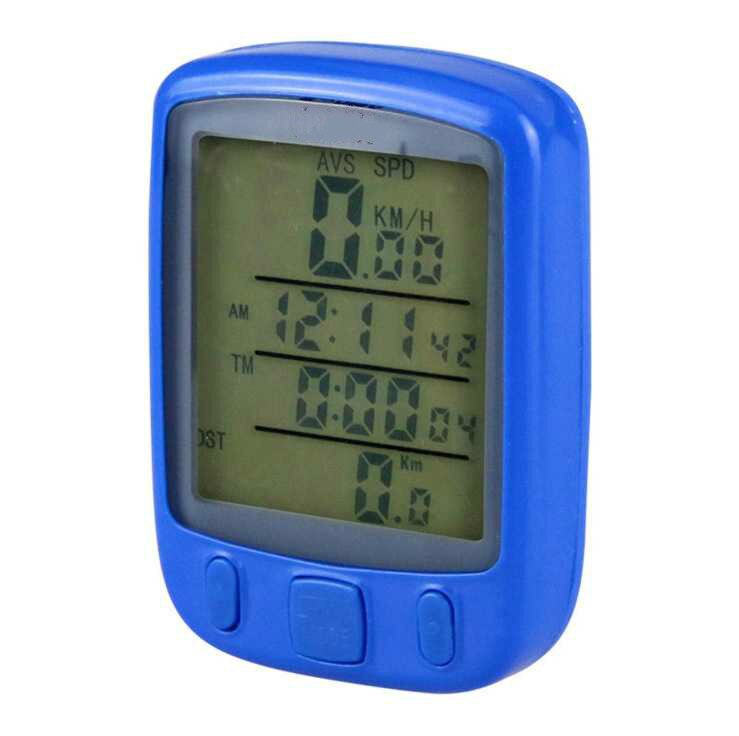 Fietscomputer draadloos en bedraad mtb fiets kilometerteller stopwatch snelheidsmeter horloge led digitaal tarief velocimetro bicicleta: Blauw