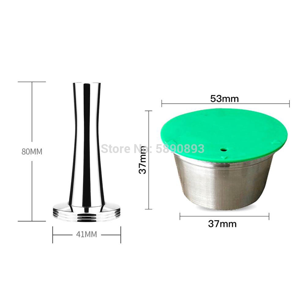 Kapsuła robić kawy wielokrotnego użytku filiżanka filtrowa ze stali nierdzewnej metalowa kapsułka robić Nescafe Dolce werwa wielokrotnego napełniania czapki łyżka szczotka filtr