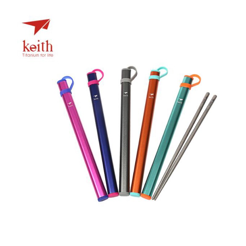 Palillos chinos para acampar, Picnic, comida de titanio, palillos chinos Ti5622 Ti5822
