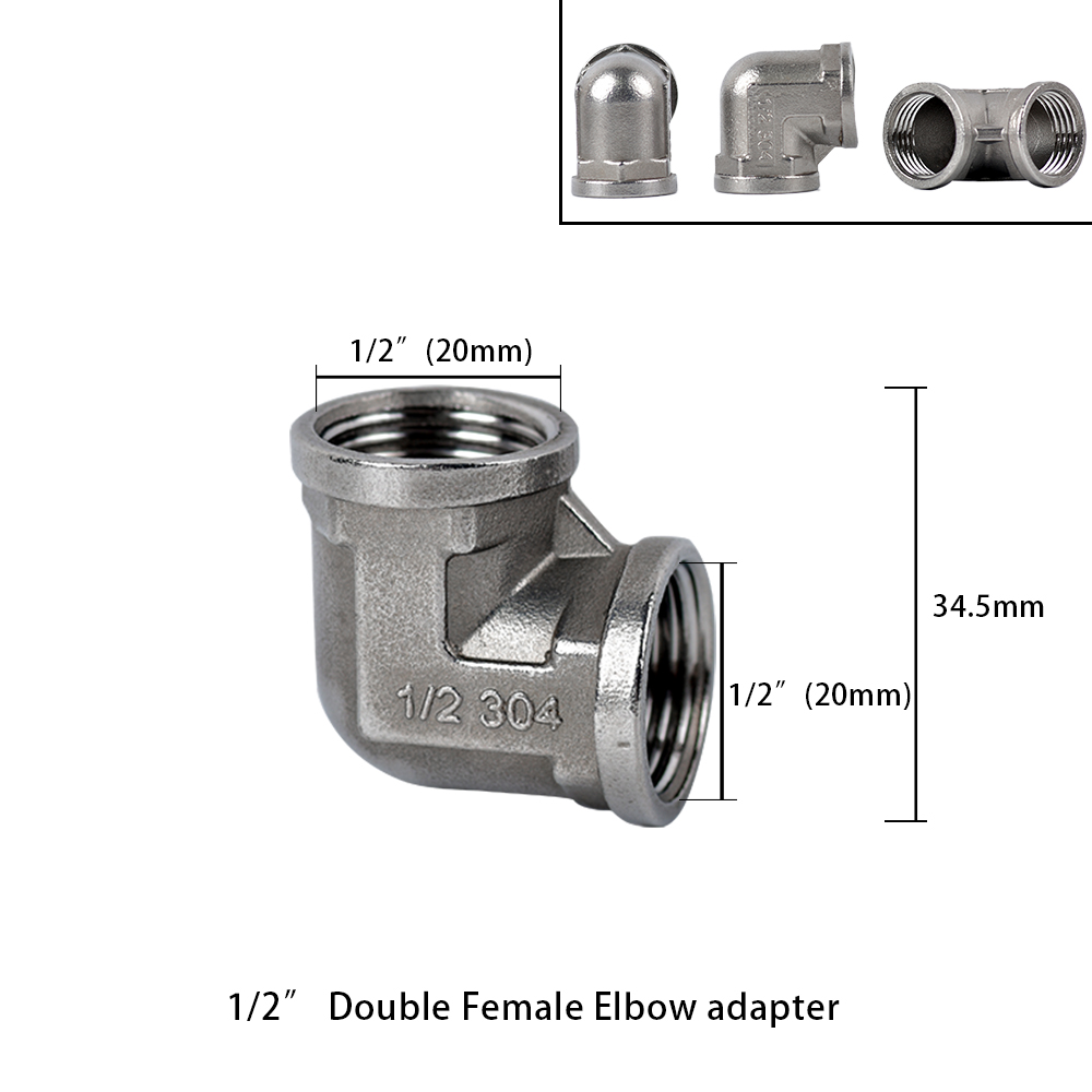 1/2 "3/4" BSP hilo macho hembra tipo T reductor de codo de acero inoxidable adaptador de junta a tope acoplador accesorios de plomería