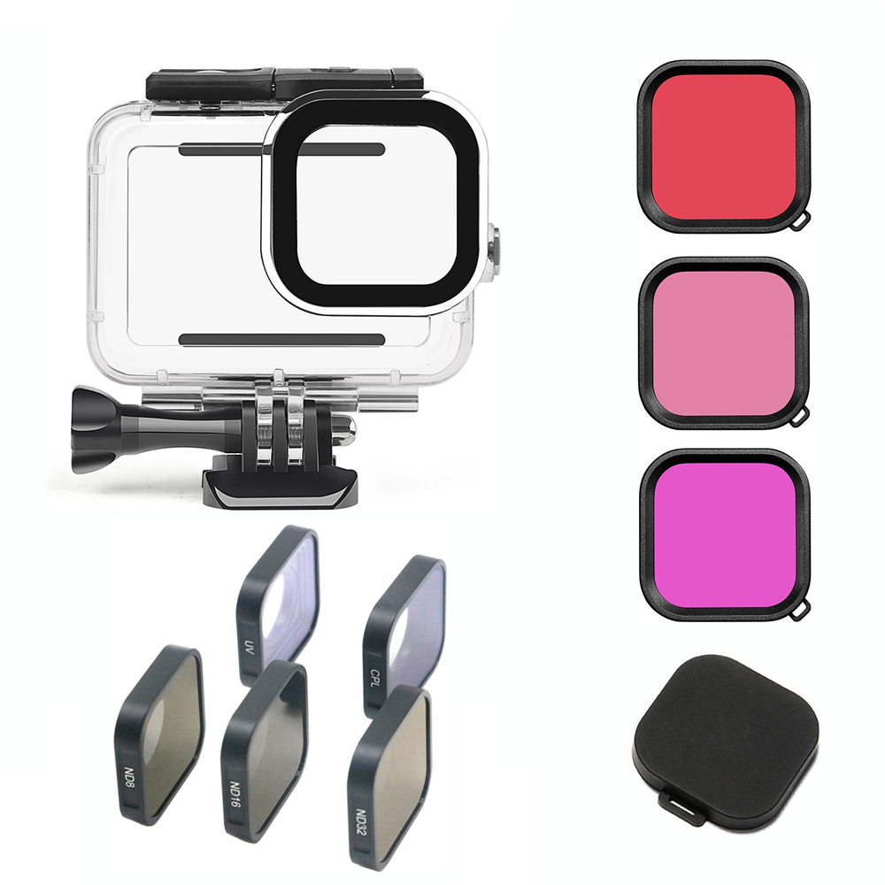 Kit de filtro CPL UV ND8 ND16 ND32 ND para GoPro Hero 12 11 10 9 filtro de lente negro ND CPL para Go Pro 9 10 11 12 accesorios de lente: Color púrpura