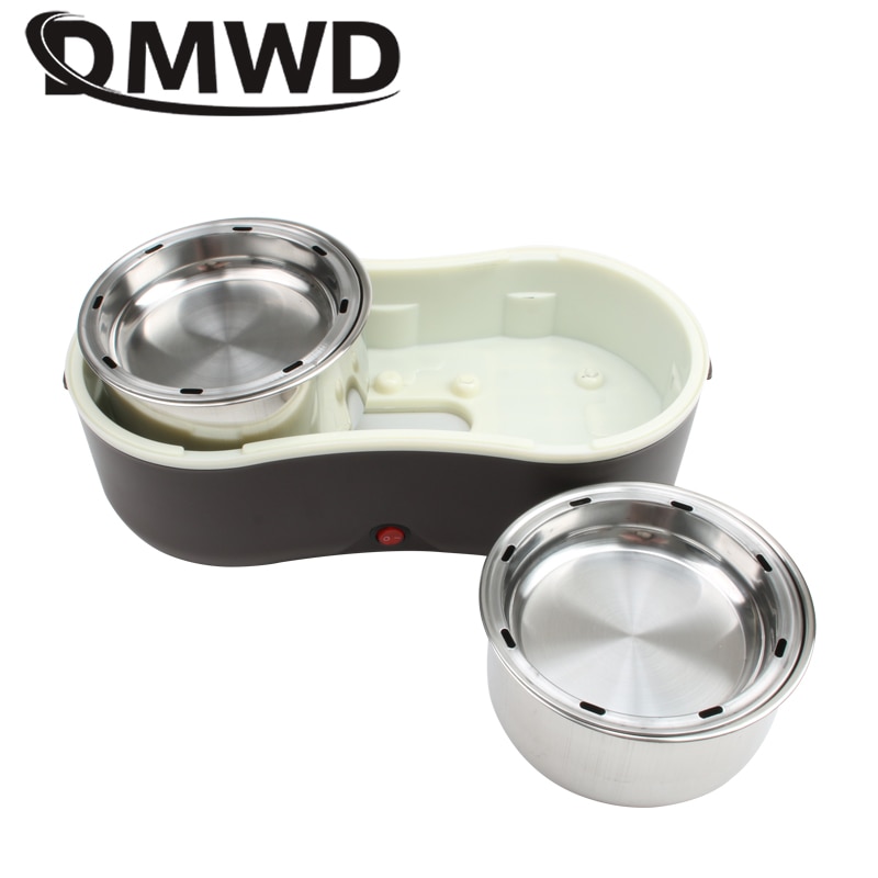 Fiambrera eléctrica DMWD para calentar arroz, Mini Porrdige, olla lenta, vaporera, fiambrera, calentador de sopa, comida de acero inoxidable, contenedor