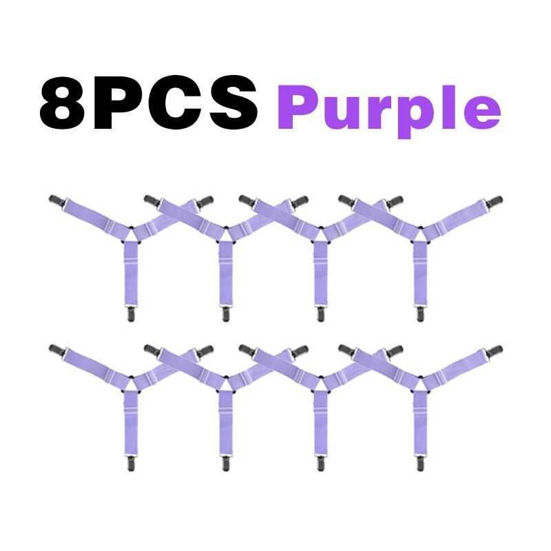 4 sztuk/zestaw łóżko sypialniane arkusz klip materac łączniki przydatne elastyczna osłona koce chwytaki uchwyt mocowania antypoślizgowy pas DIY: 8 purple