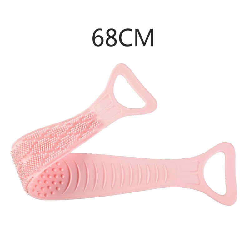 Silikon Zurück Wäscher Weiche Luffa Schlecht Handtuch Schlecht Gürtel Körper Peeling Massage Für Dusche Körper Reinigung Schlecht Dusche Gurt: Rosa 68cm