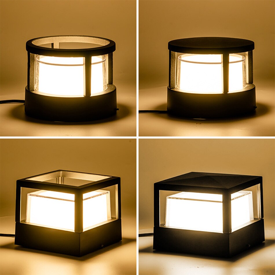 Pilier lumineux LED imperméable en aluminium et acrylique, éclairage d&#39;extérieur, luminaire de paysage, idéal pour un jardin, un sentier, une pelouse ou une véranda
