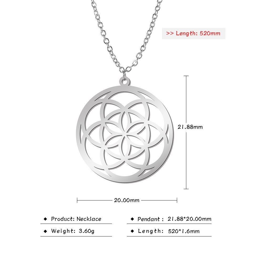 Cazador Viking Blume des Lebens Hohl Halskette für Frauen Mädchen Talisman Amulett Edelstahl Chocker Schmuck Geburtstag 2022: Style5-Steel