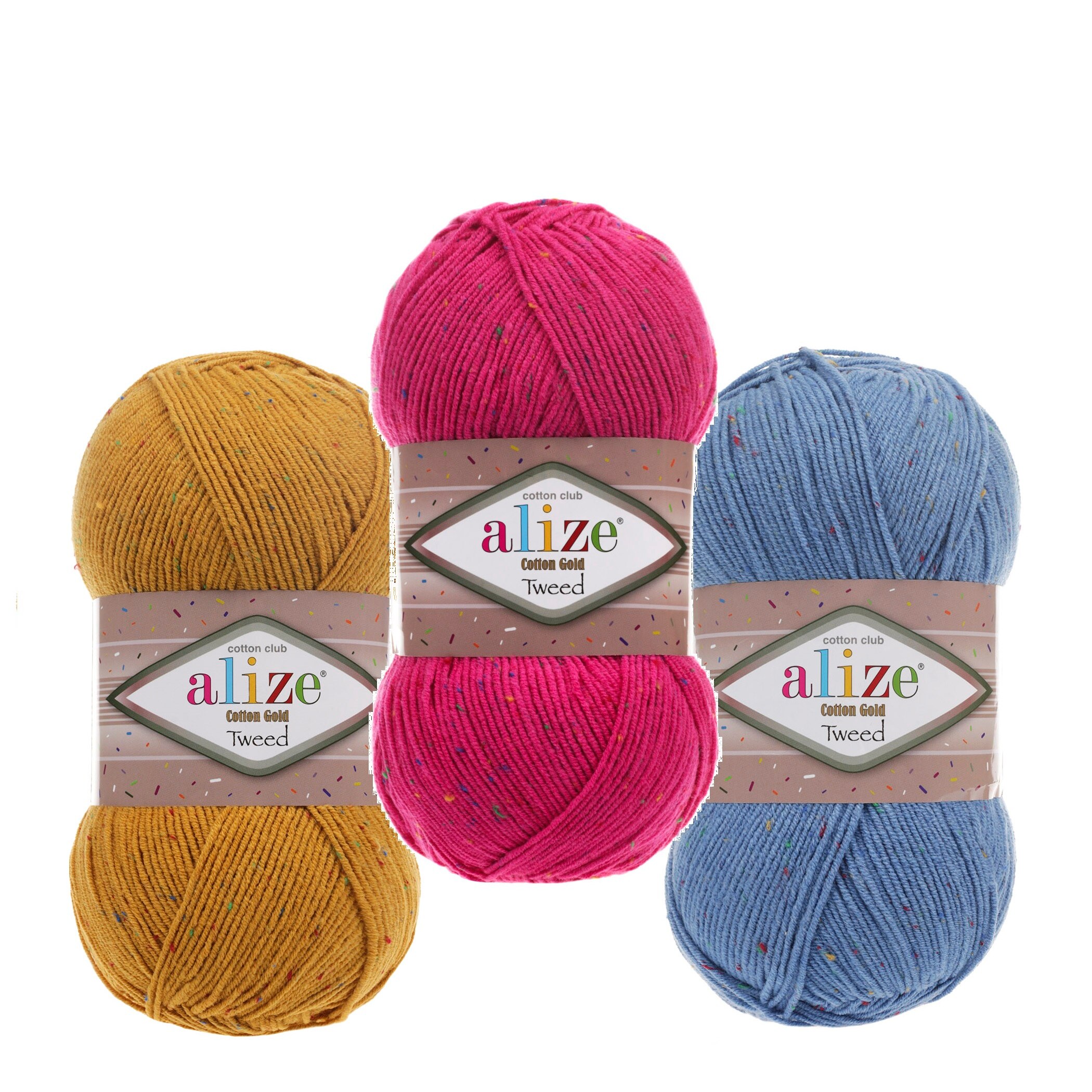 Alize Cotton Gold TWEED Yarn 100gr-330mt %57 Cotton Amigurumi Soft Baby Blanket Cardigan Sweater Hand Knitting Crochet String